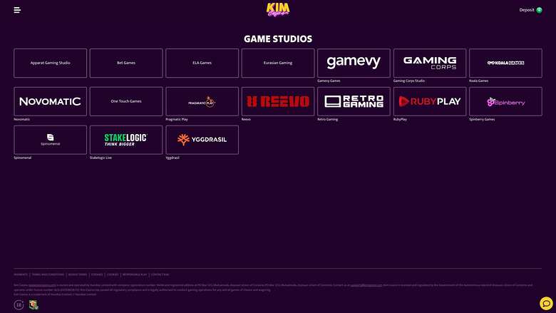 Kim Casino — Games by studio