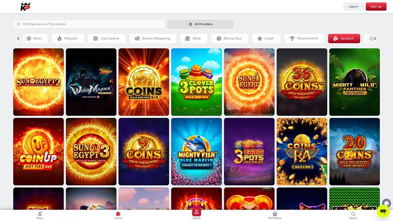 KingPari Casino — Jackpot games