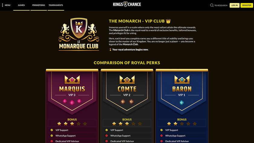 Kings Chance Casino — VIP section