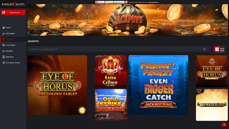 KnightSlots — Jackpot games