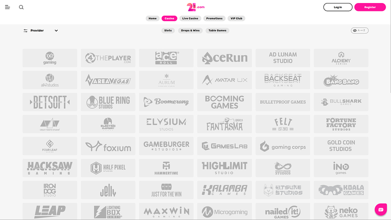 KodaBet Casino — Games by studio