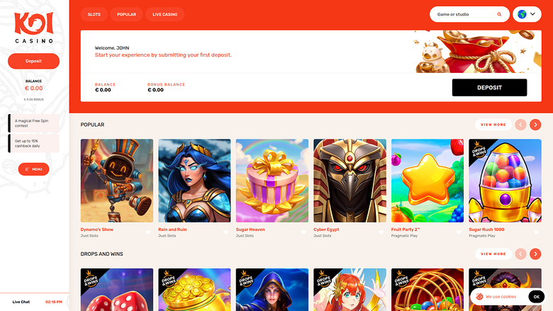 Koi Casino — Homepage