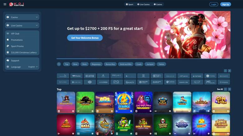 KoiFortune Casino — Homepage
