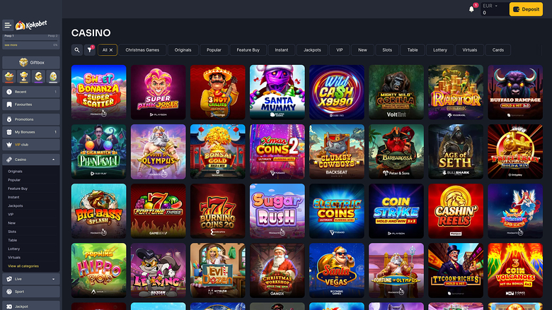 Koko.bet Casino — Games lobby