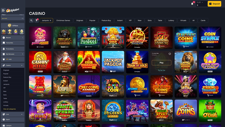 Koko.bet Casino — Jackpot games