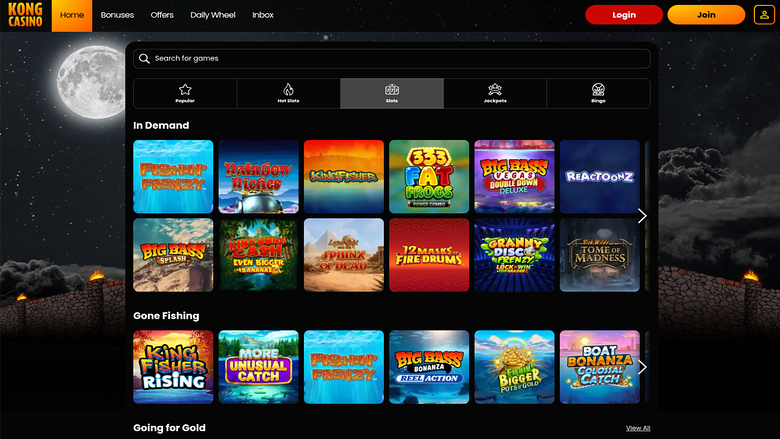 Kong Casino — Games lobby