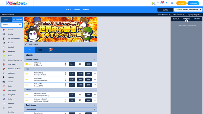 Konibet Casino — Sportsbook