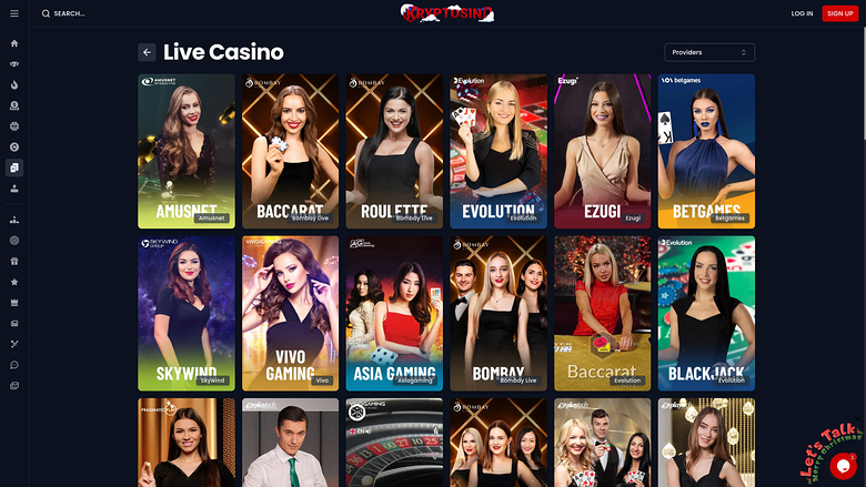 Kryptosino Casino — Live dealer lobby
