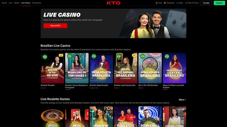 KTO Casino — Live dealer lobby