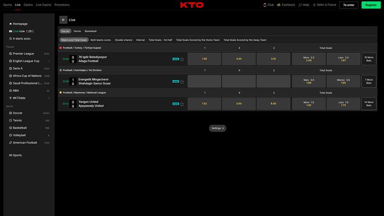 KTO Casino — Sportsbook