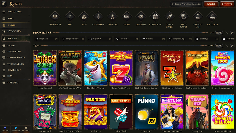 Kyngs Casino — Games lobby
