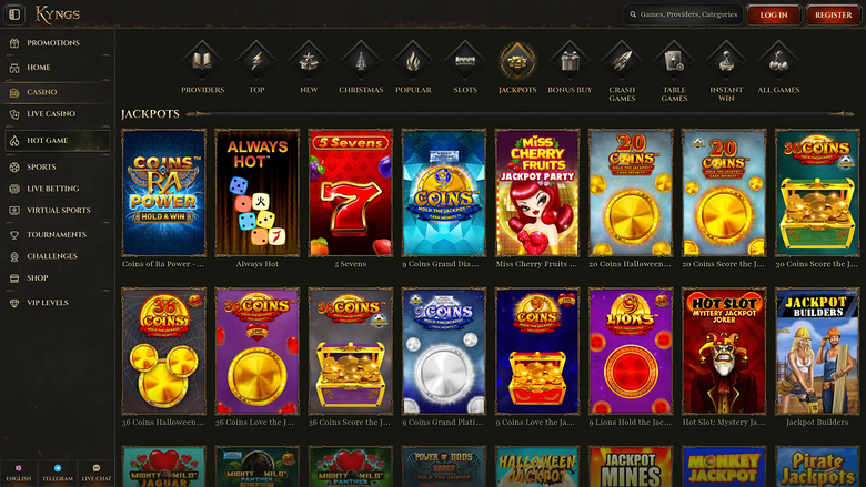 Kyngs Casino — Jackpot games