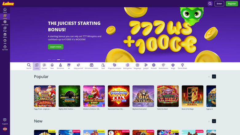 Laimz — Games lobby