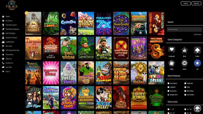 Lake Palace Casino — Games lobby