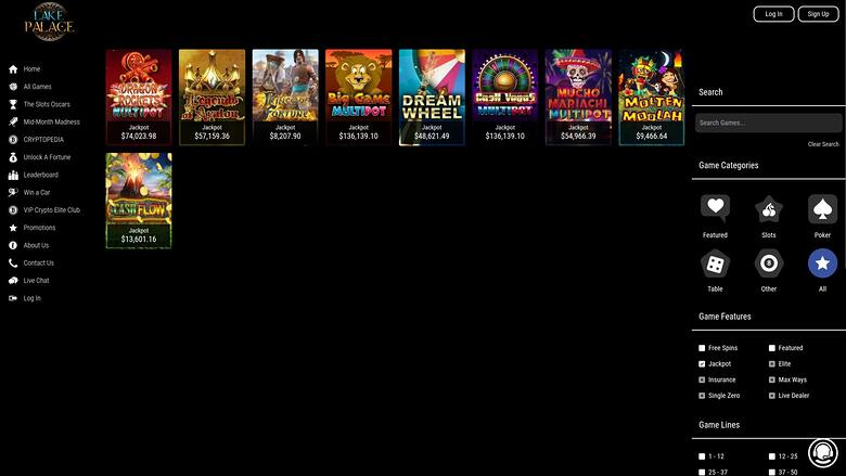 Lake Palace Casino — Jackpot games