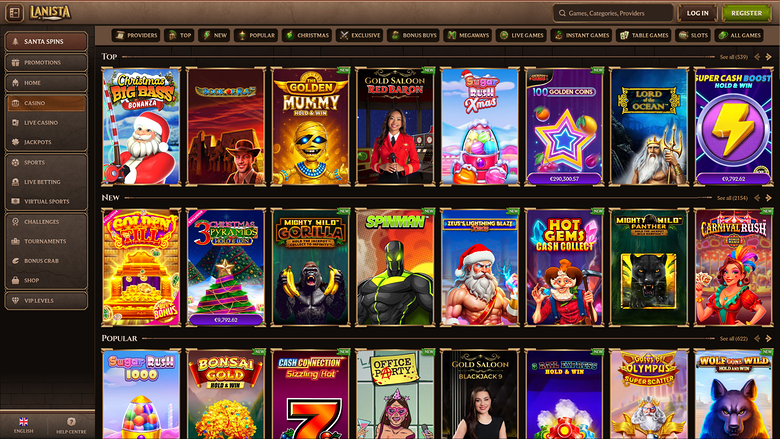 Lanista Casino — Games lobby
