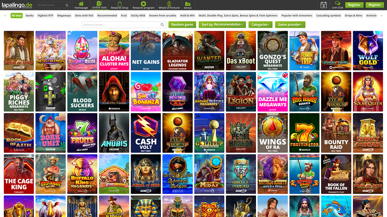 Lapalingo Casino — Games lobby