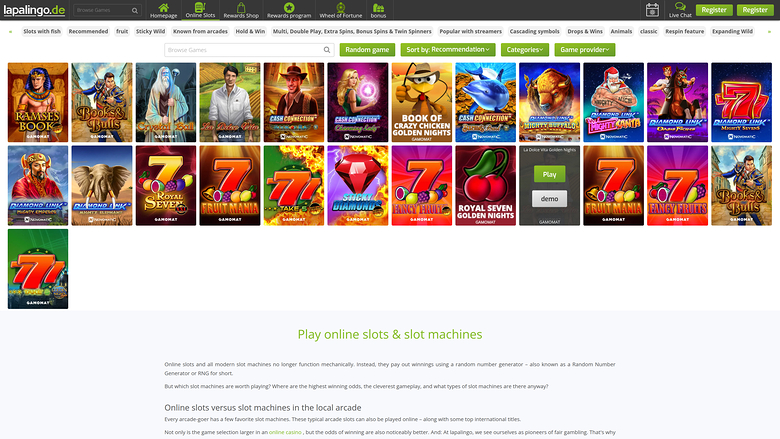 Lapalingo Casino — Jackpot games