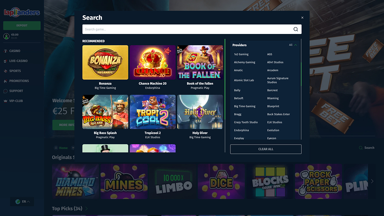 Lapilanders Casino — Games by studio