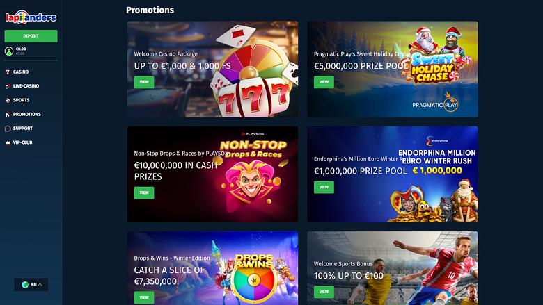 Lapilanders Casino — Promotions page