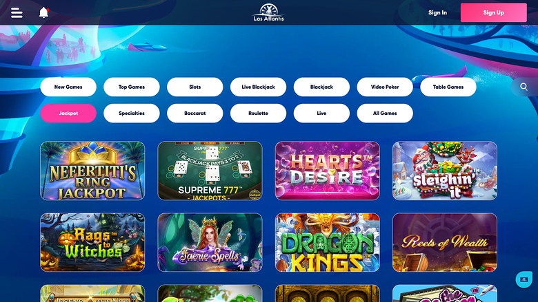 Las Atlantis Casino — Jackpot games