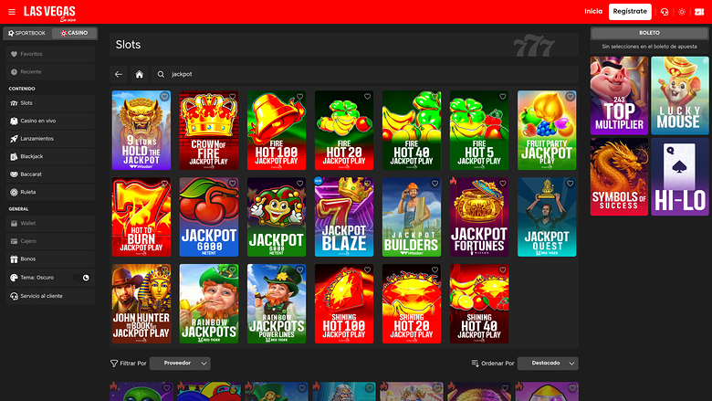 Las Vegas En Vivo Casino — Jackpot games