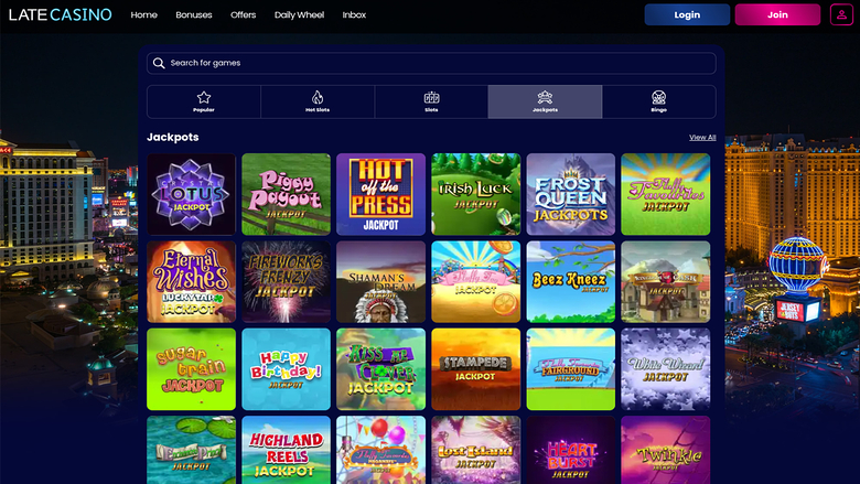 Late Casino — Jackpot games
