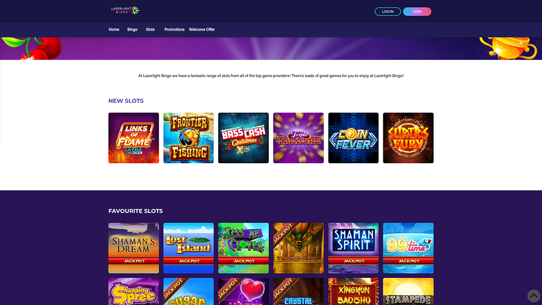 Lazerlight Bingo Casino — Games lobby