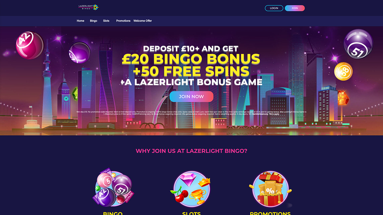 Lazerlight Bingo Casino — Homepage