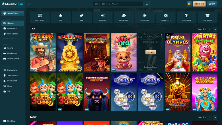 Legend Play Casino — Games lobby