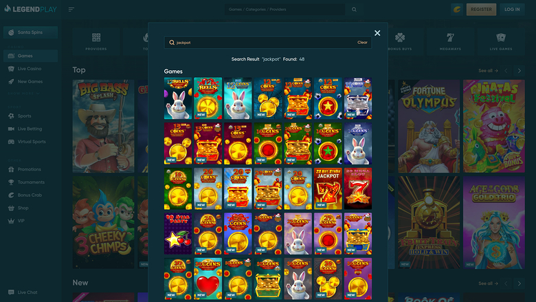 Legend Play Casino — Jackpot games