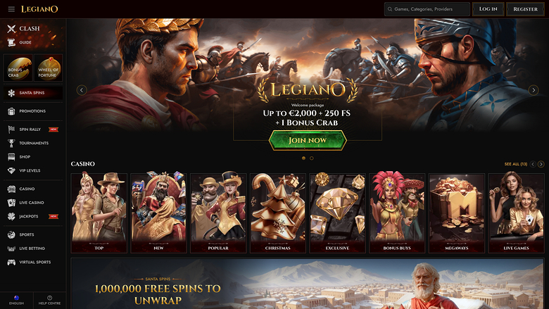 Legiano Casino — Homepage