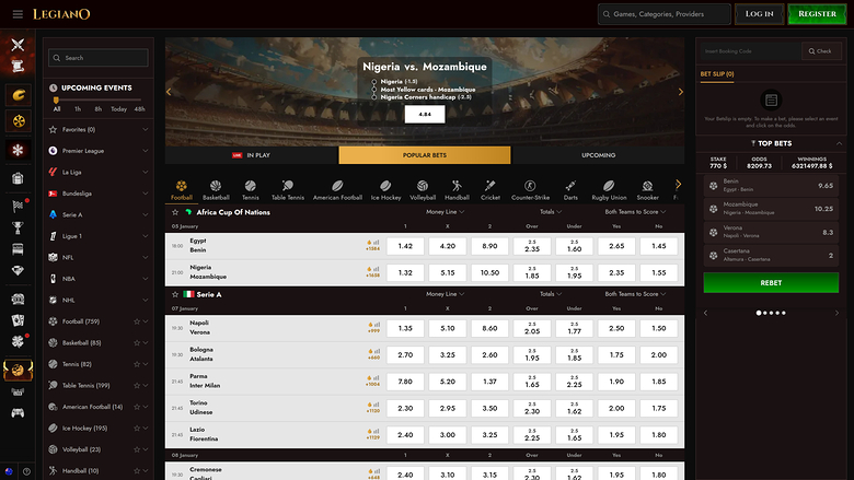 Legiano Casino — Sportsbook