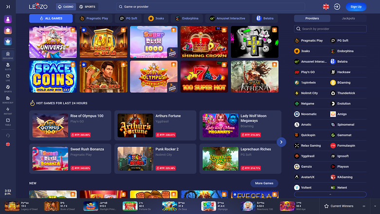 Legzo Casino — Games by studio