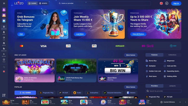 Legzo Casino — Homepage