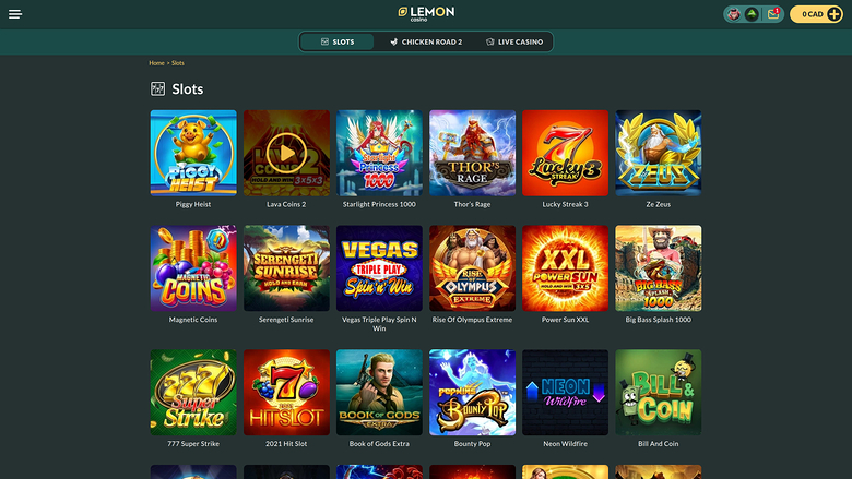 Lemon Casino — Games lobby