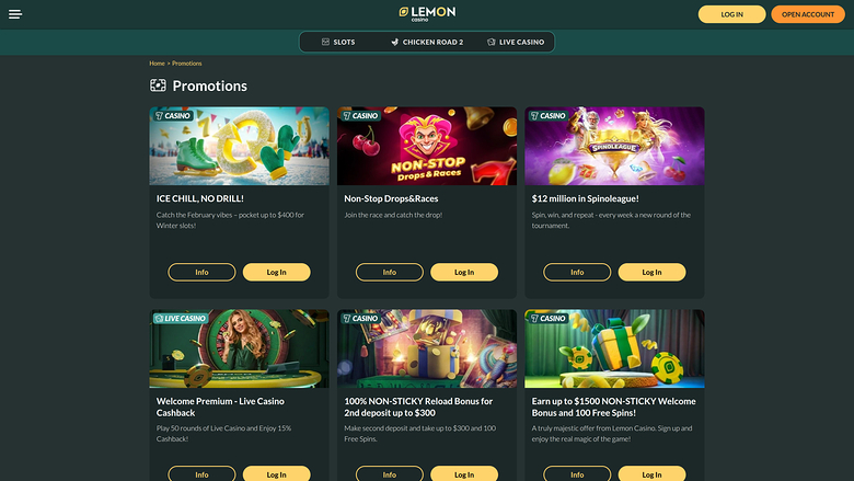 Lemon Casino — Promotions page