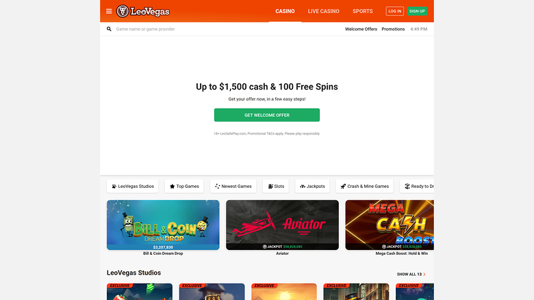LeoVegas Casino — Homepage
