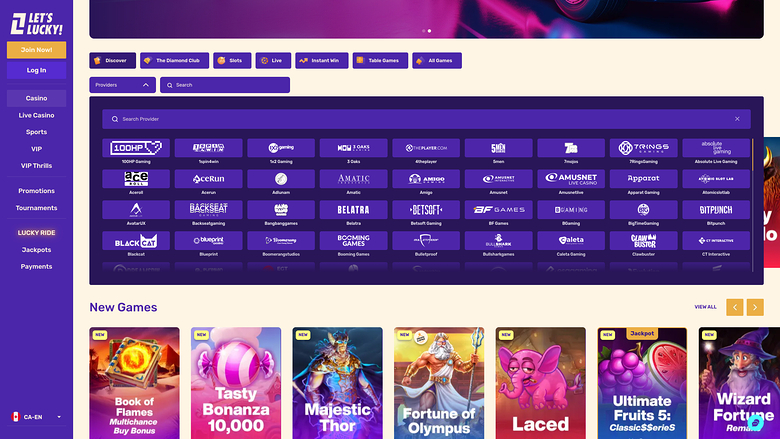 Lets Lucky Casino — Games by studio