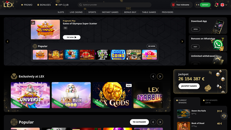 Lex Casino — Homepage