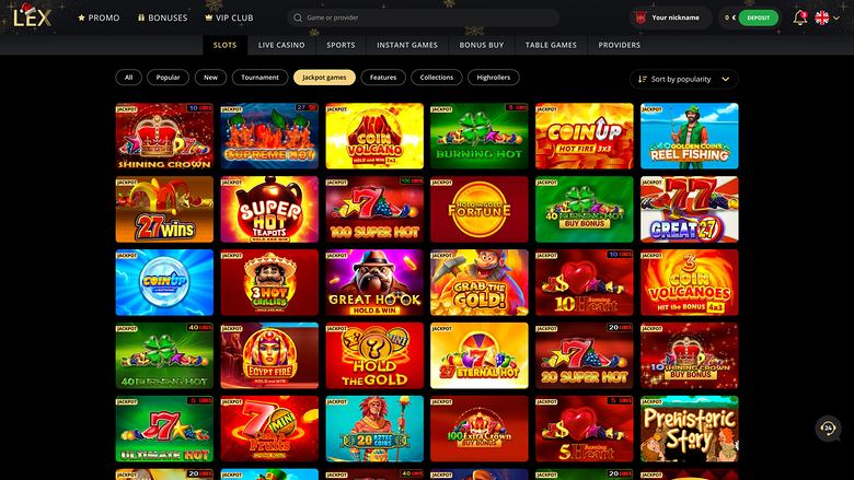 Lex Casino — Jackpot games