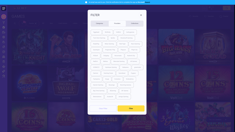 Li Bet Casino — Games by studio