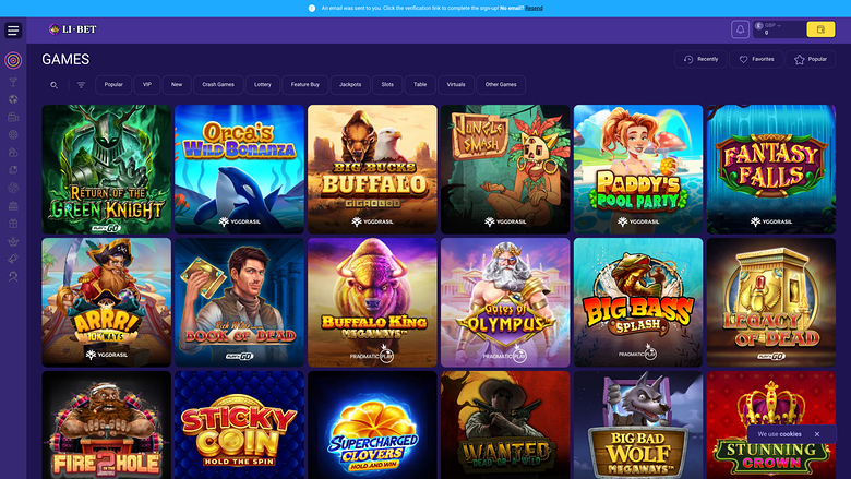 Li Bet Casino — Games lobby