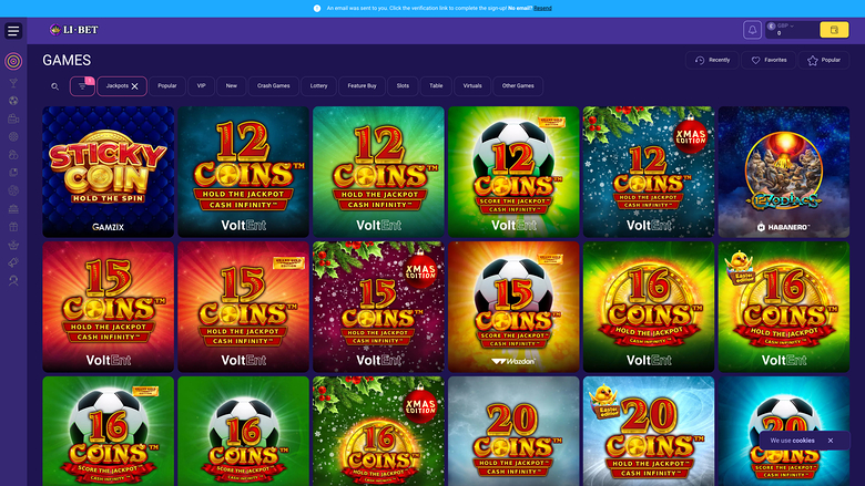 Li Bet Casino — Jackpot games
