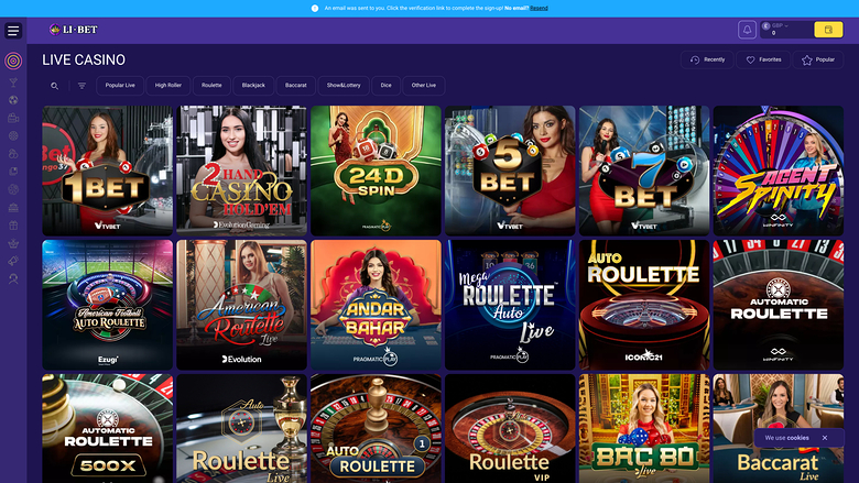 Li Bet Casino — Live dealer lobby
