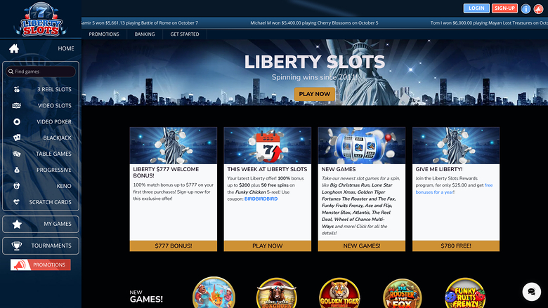 Liberty Slots Casino — Homepage