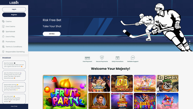 LiliBet Casino — Homepage