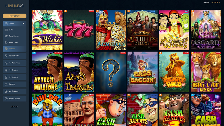 Limitless Casino — Jackpot games