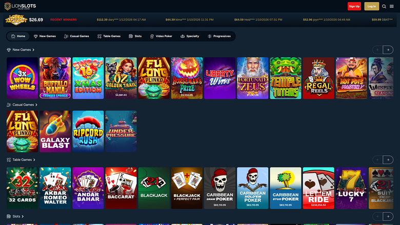 Lion Slots Casino — Games lobby