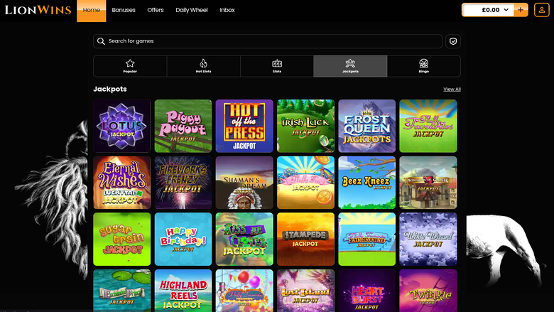 Lion Wins Casino — Jackpot games